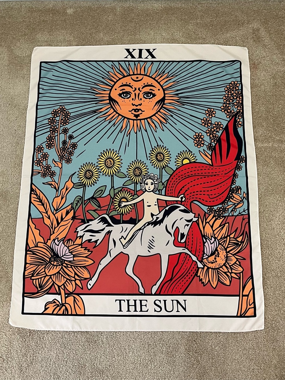 Tarot 'The Sun' Tapestry Wall Art - Multicolor